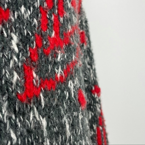 Susann D Red Gray Paisley Knit Sweater Dress Vintage Size Small Wool Blend - Picture 5 of 8
